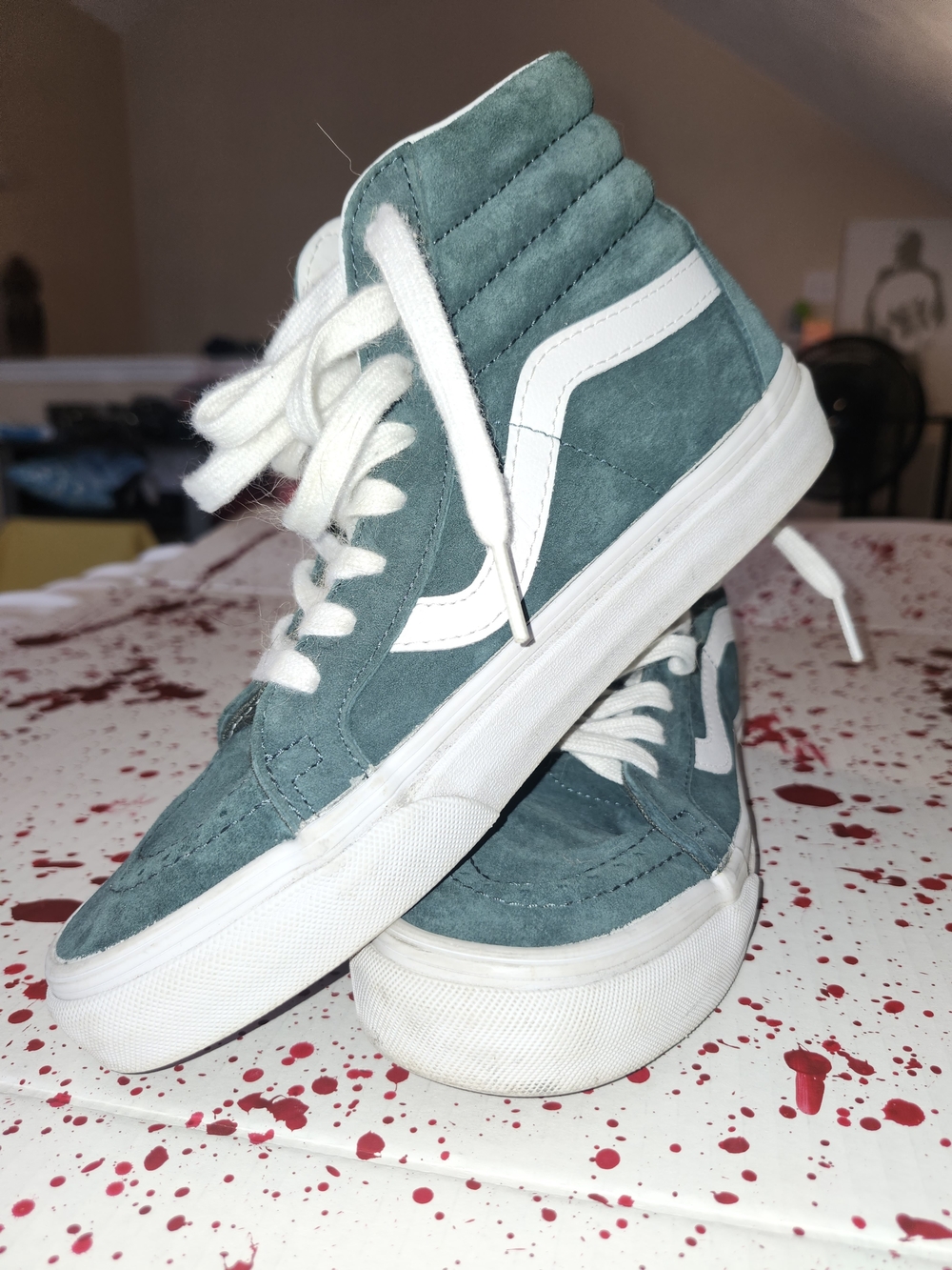 Vans White and Black Quilted Skate Shoes